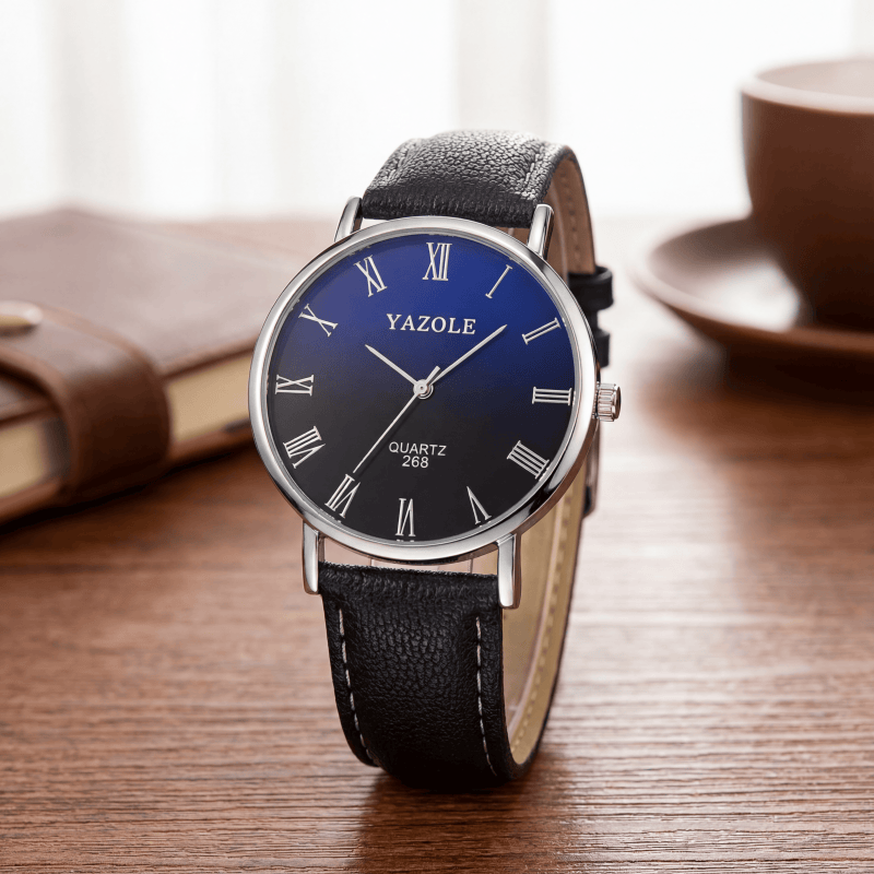 Leather Watch Band Men - YAZOLE Minimalist Kuvars Saatler Erkekler için
