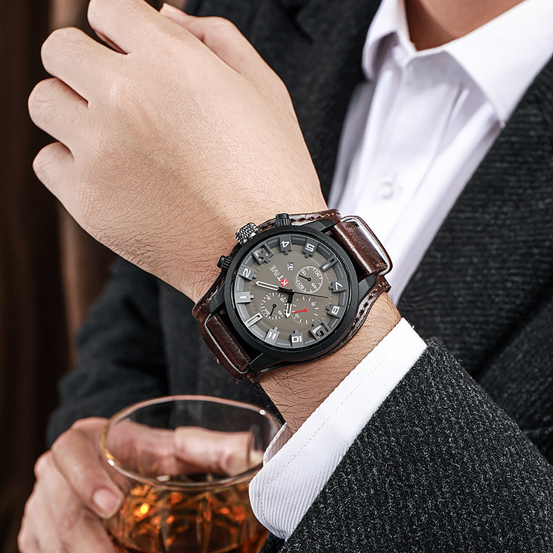 Retro erkek saatleri klasik lü - Leather Watch Band Men incelemesi ve fiyatı