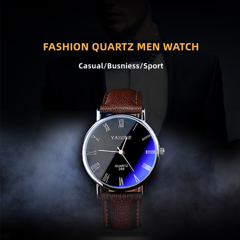 YAZOLE Minimalist Kuvars Saatl - Leather Watch Band Men incelemesi ve fiyatı