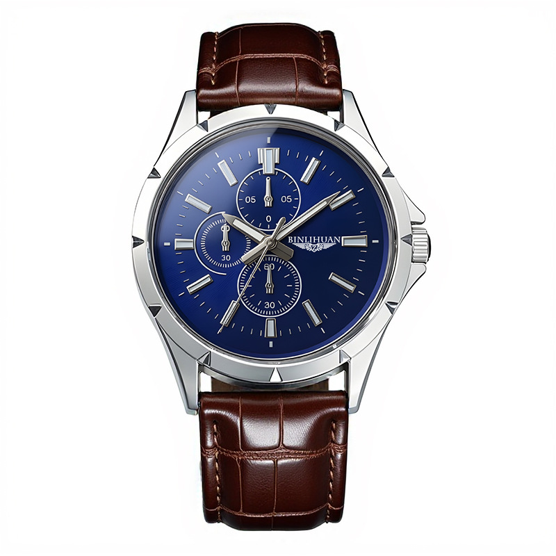 Erkek Kronograf Kuvars Saat, M - Leather Watch Band Men incelemesi ve fiyatı